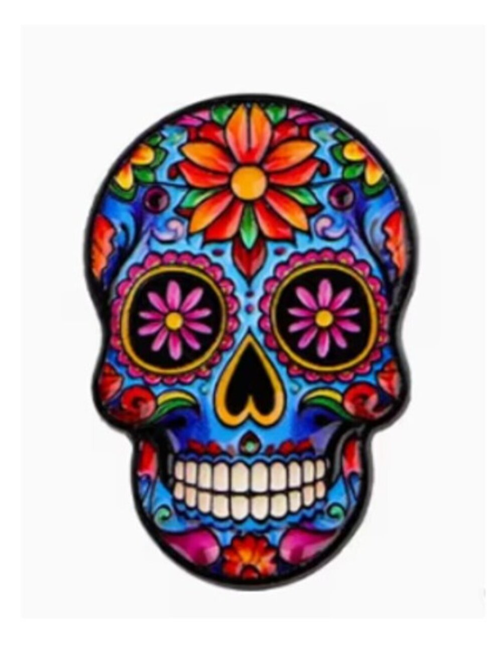 “Sugar Skull - Dia de los Muertos - Day of the Dead” Enamel Pin‎ Brooch (NEW!)